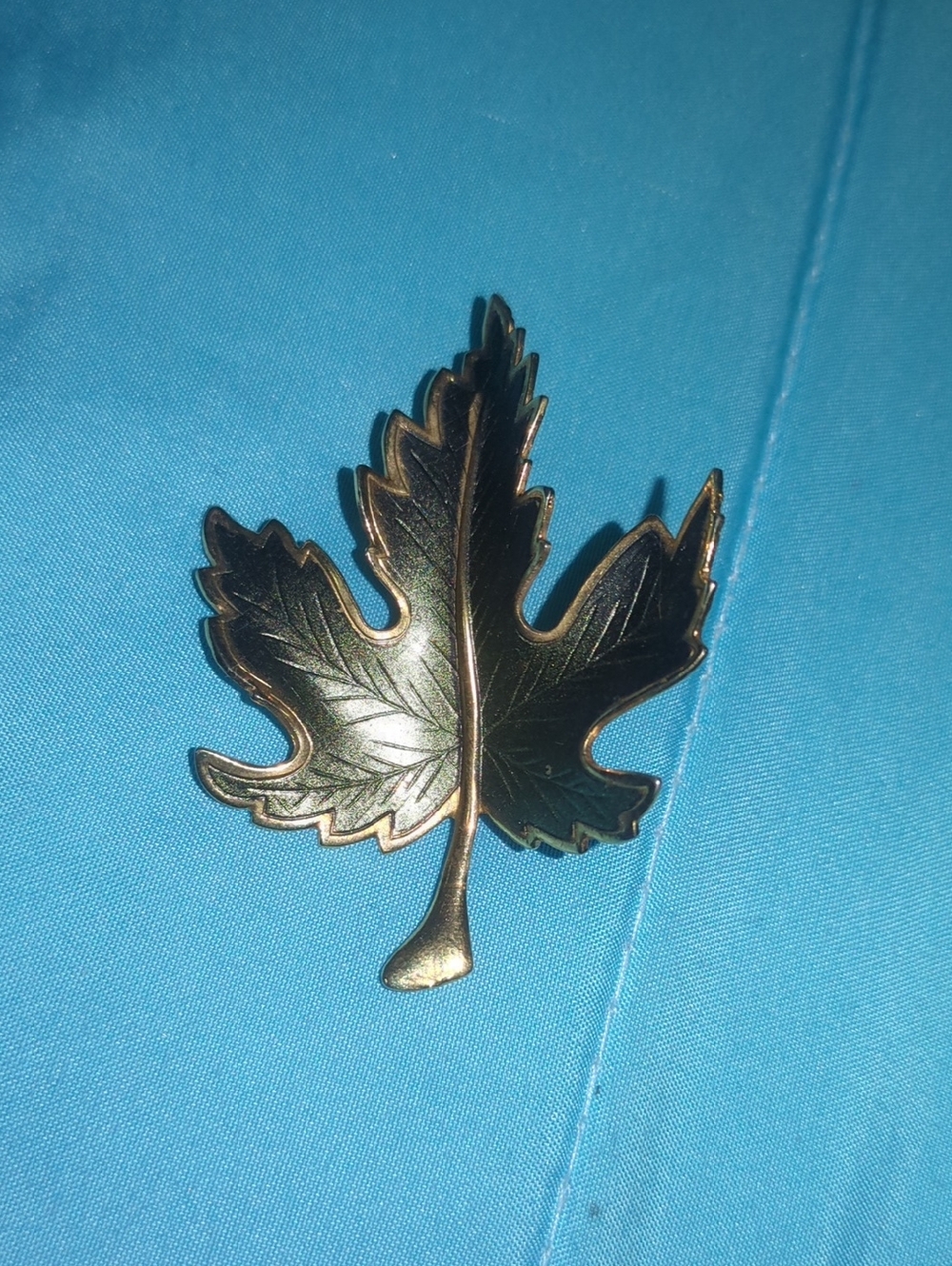 Vintage Gold Leaf Brooch - Gold-Tone Leaf Pin